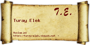 Turay Elek névjegykártya